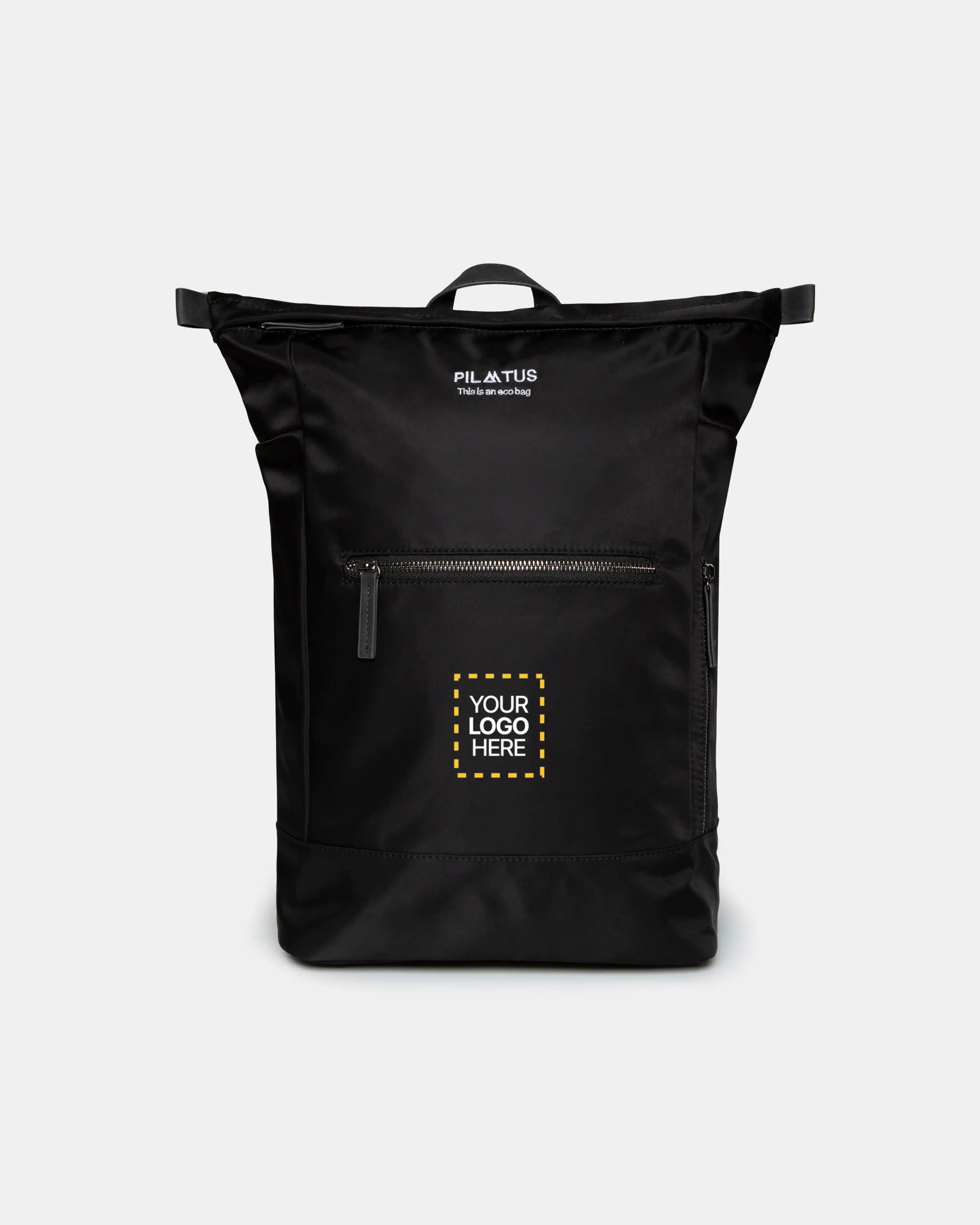 Mochila personalizada Executive en Deep Black marca Pilatus Brand con espacio para logotipo corporativo