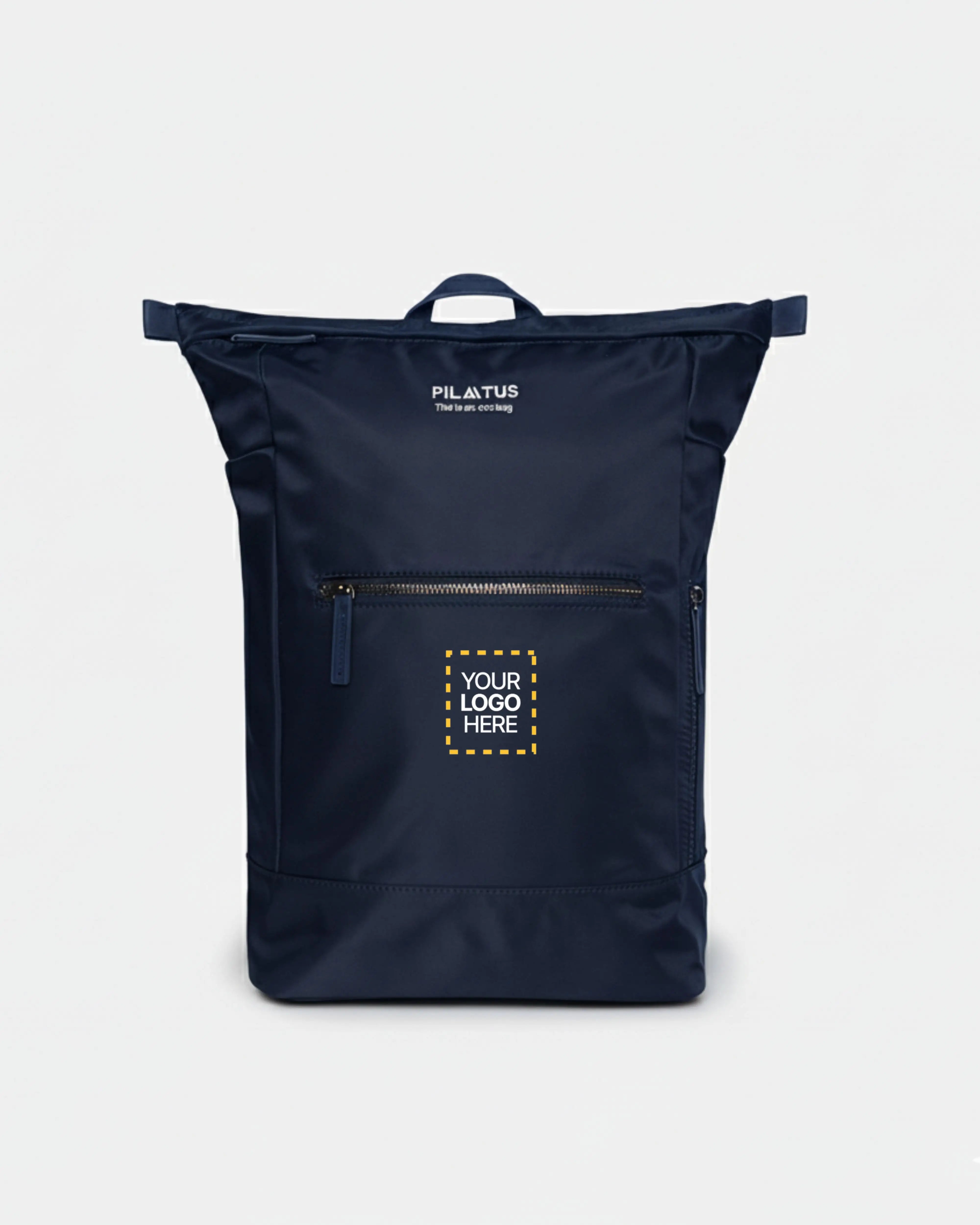 Mochila personalizada Executive en Blue Navy marca Pilatus Brand con espacio para logotipo corporativo