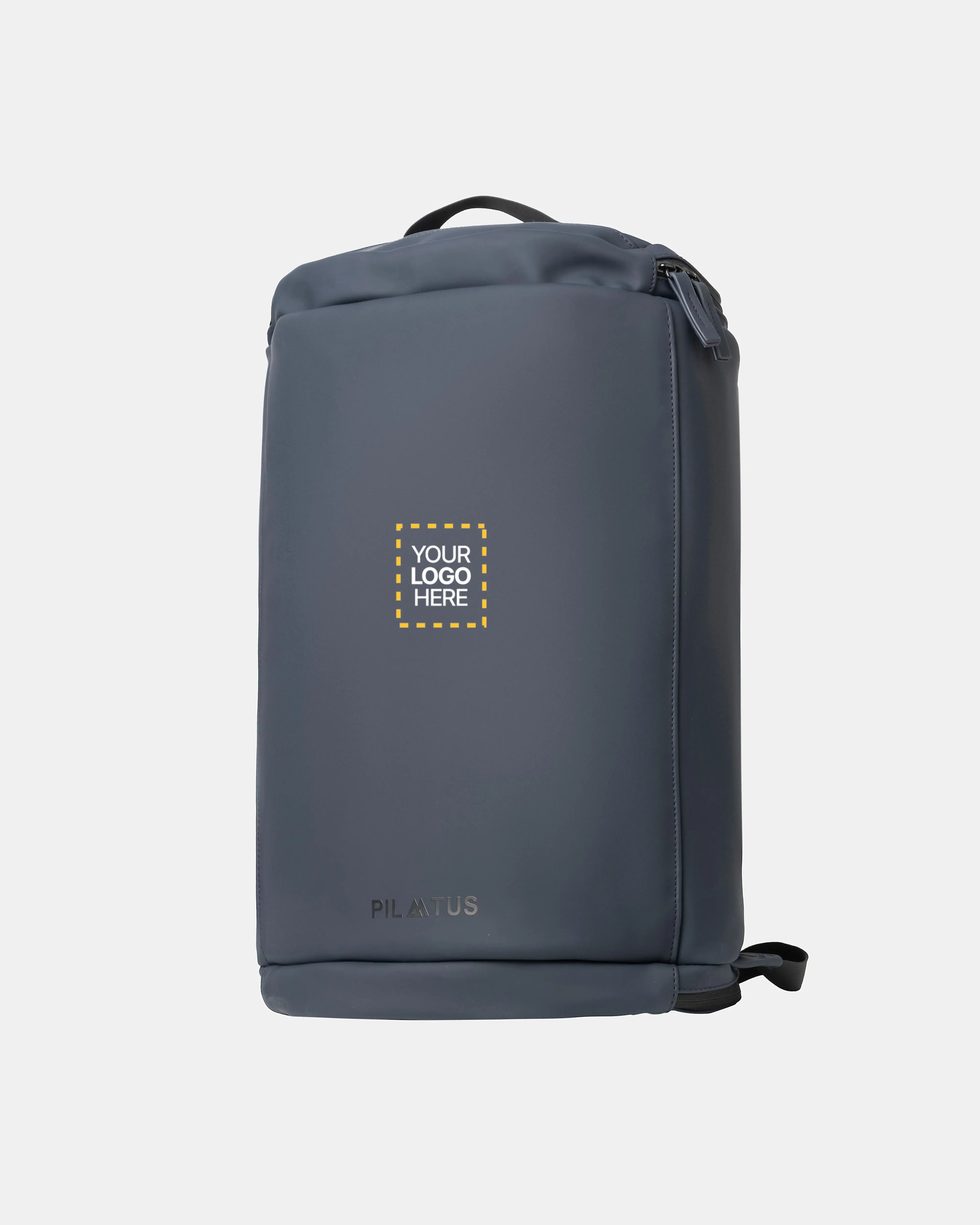 Mochila personalizada Explore en Blue Navy marca Pilatus Brand con espacio para logotipo corporativo