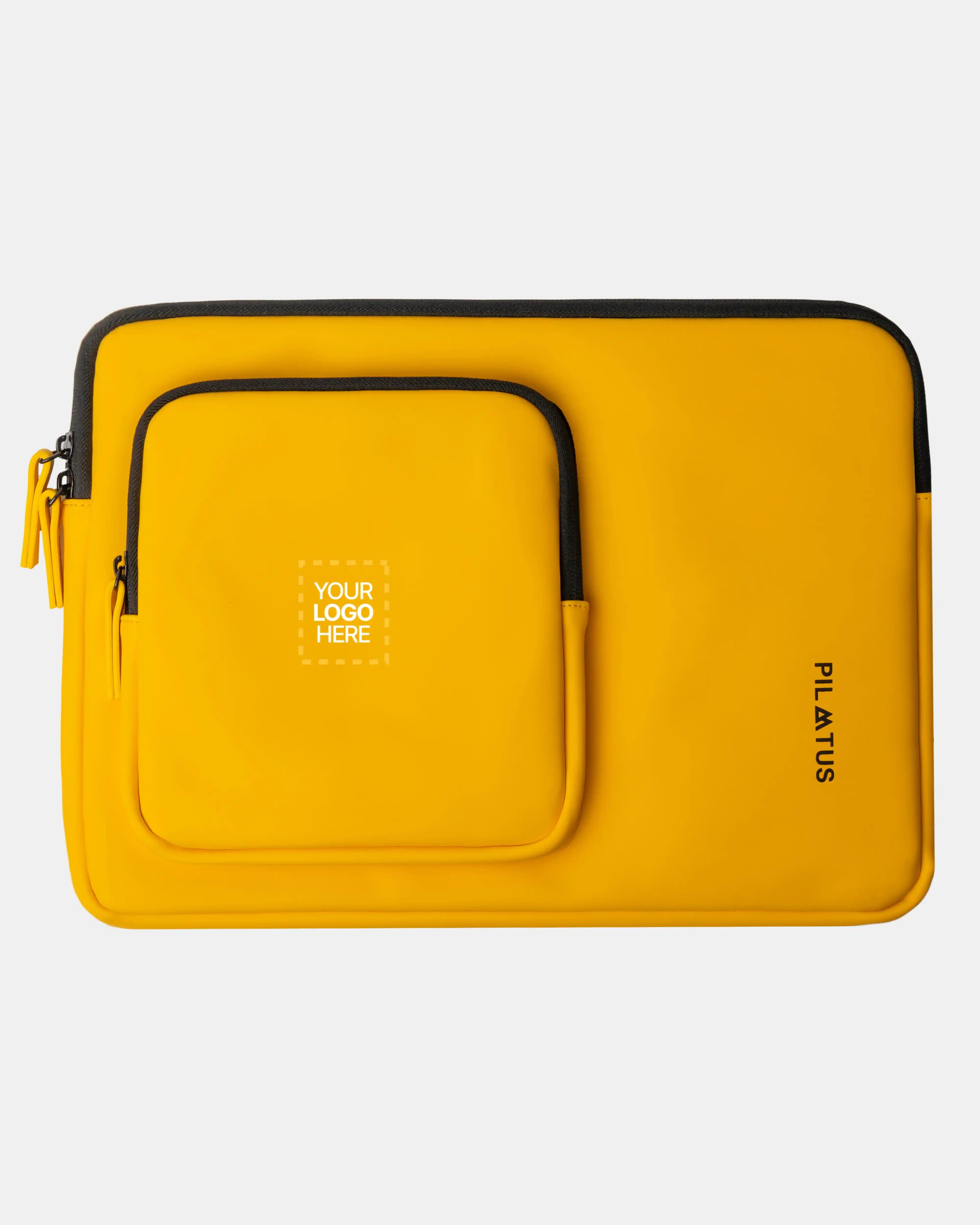 Funda de ordenador Urban personalizada Yellow Bee marca Pilatus Brand con espacio para logotipo corporativo