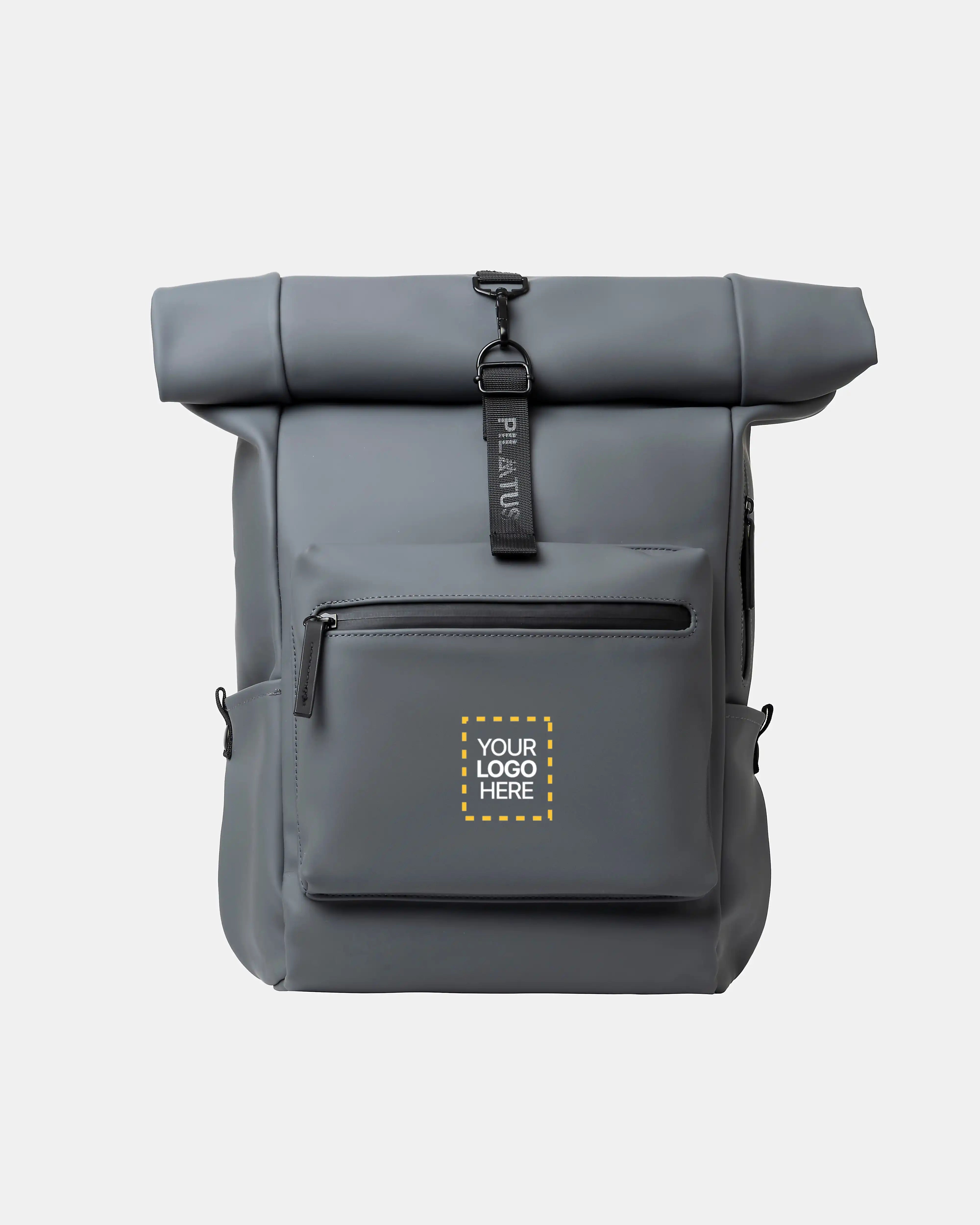 Mochila personalizada Urban en Grey Navy marca Pilatus Brand con espacio para logotipo corporativo
