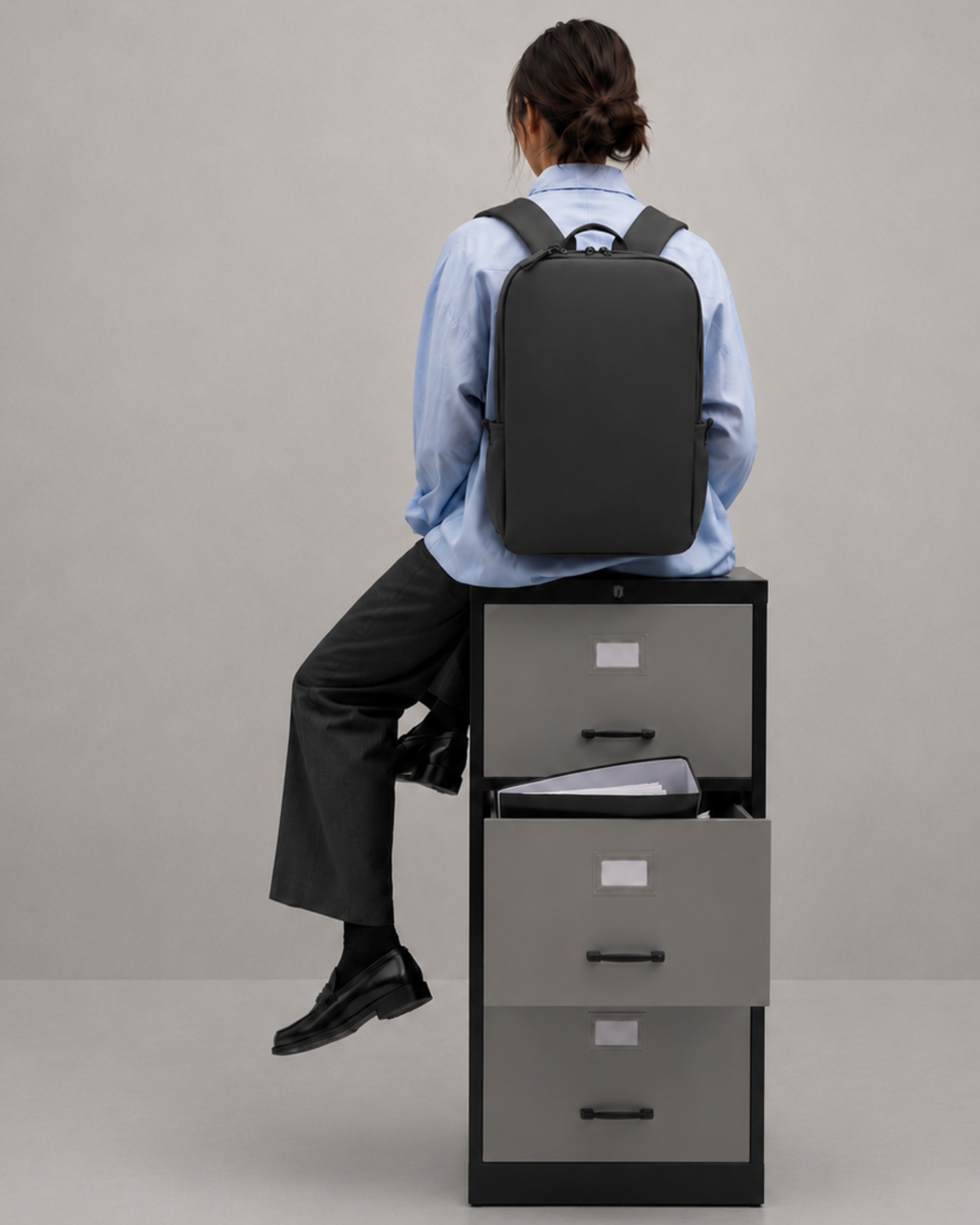 Slim Backpack Deep Black