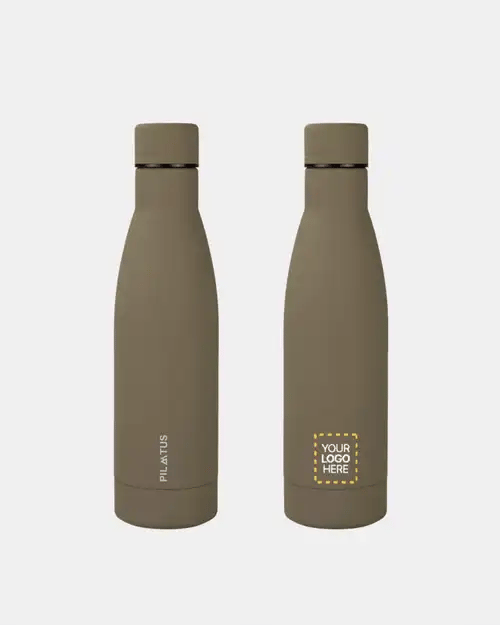 Botella Executive personalizada en Light Brown marca Pilatus Brand con espacio para logotipo corporativo