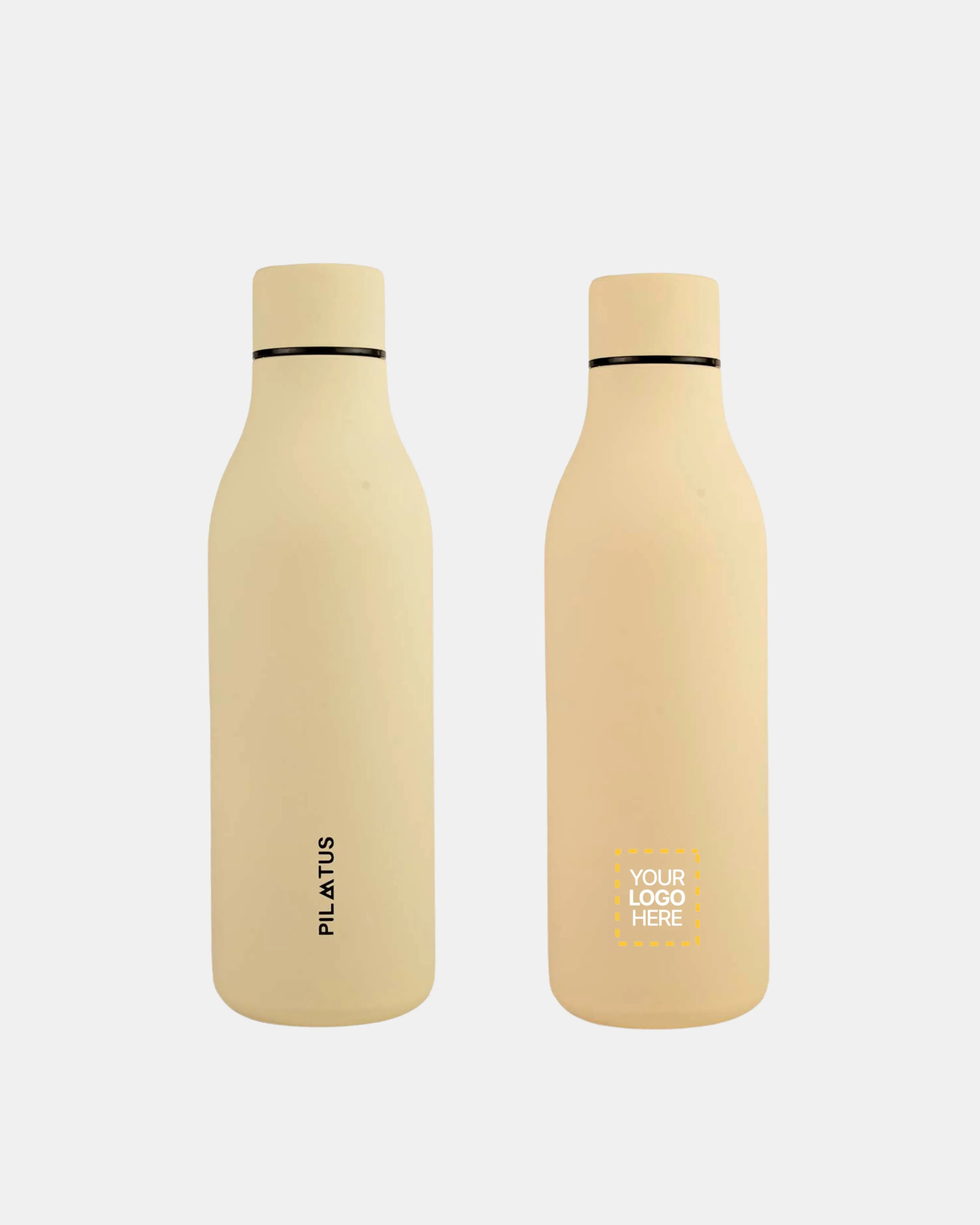 Botella personalizada Urban en Light Yellow marca Pilatus Brand con espacio para logotipo corporativo