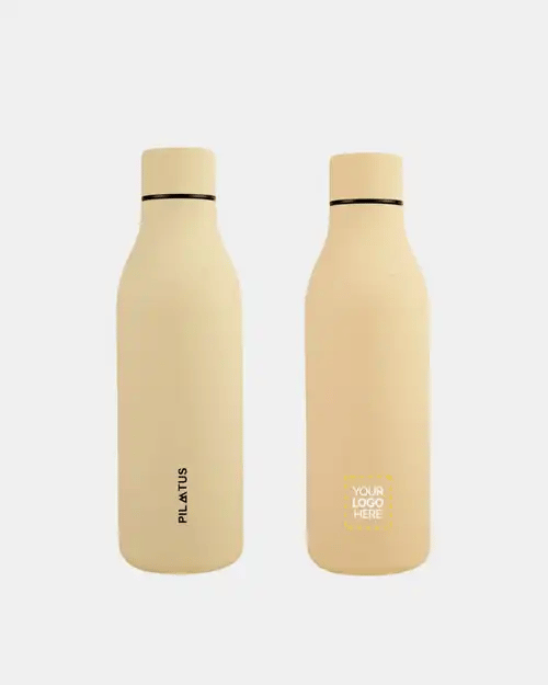 Botella Urban personalizada en light Yellow marca Pilatus Brand con espacio para logotipo corporativo