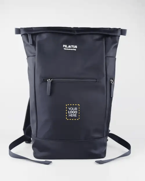 Mochila personalizada Executive en Blue Navy marca Pilatus Brand con espacio para logotipo corporativo