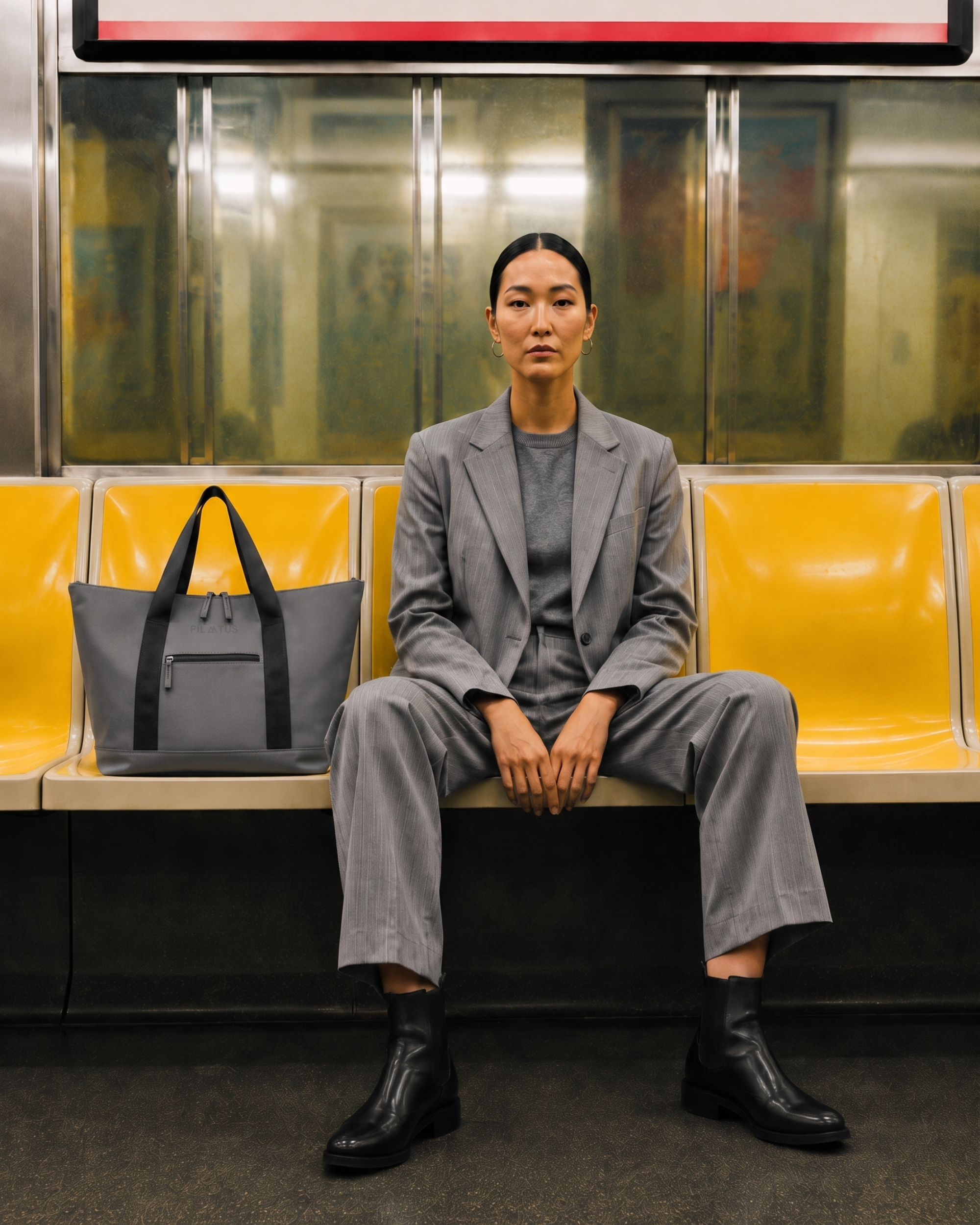 Tote Bag Grey Navy