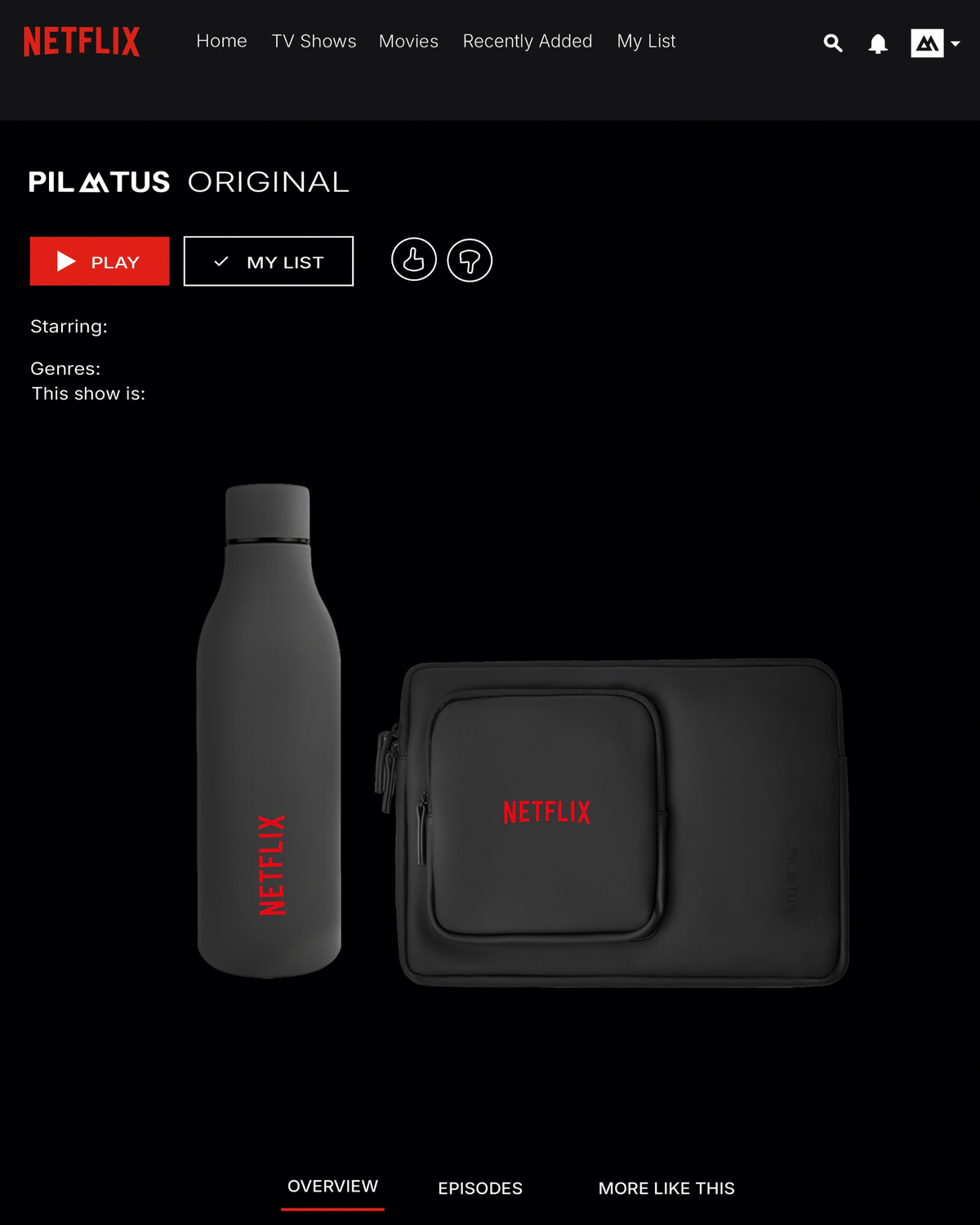 NETFLIX — colaboración Pilatus