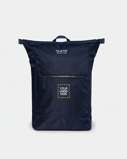 Mochila personalizada Executive en azul marca Pilatus Brand con espacio para logotipo corporativo