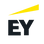 Logotipo con texto EY en mayúsculas negras, triángulo amarillo inclinado hacia arriba sobre las letras; fondo blanco