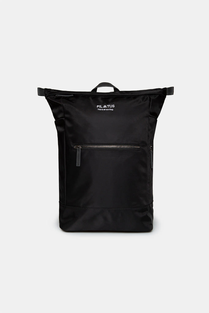 Mochila negra impermeable sostenible