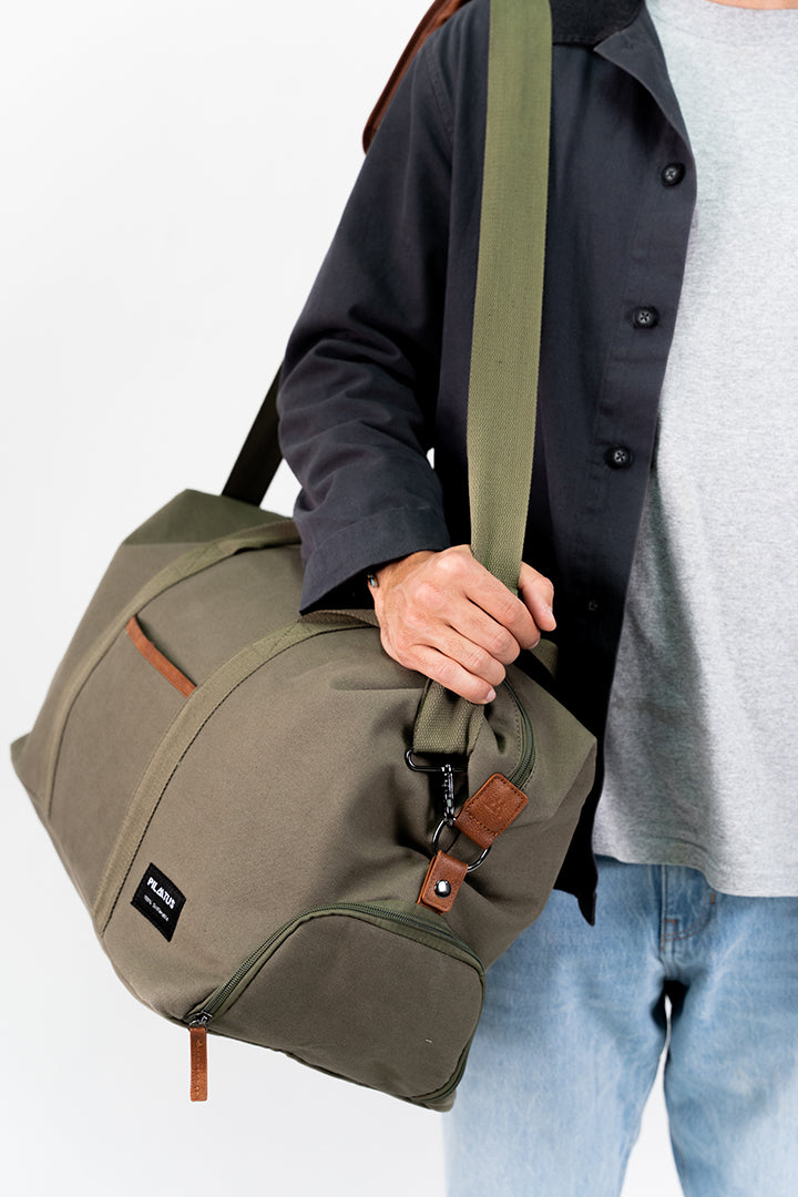 bolsa de viaje verde sostenible